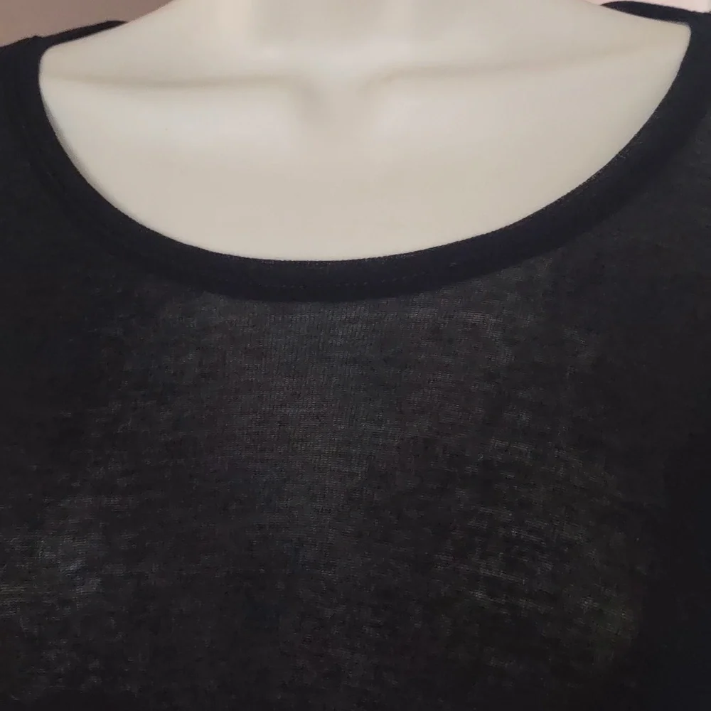 Zara Black Long-Sleeve Scoop Neck Top with Side Ties - Size SMALL - Picture 7 of 8